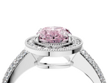 White gold Fancy Pink Oval  Cut Halo Diamond Pave Band with Four-Prong Setting_41