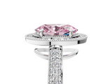 White gold Fancy Pink Oval  Cut Halo Diamond Pave Band with Four-Prong Setting_41