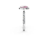 White gold Fancy Pink Oval Cut Halo Diamond Pave Band with Prong Setting_14