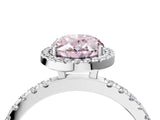 White gold Fancy Pink Oval Cut Halo Diamond Pave Band with Prong Setting_16