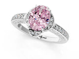 White gold Fancy Pink Oval  Cut Halo Diamond Ring with Channel Set Band and Four-Prong Setting_33