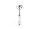 White gold Fancy Pink Oval  Cut Halo Diamond Ring with Channel Set Band and Four-Prong Setting_34