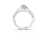 White gold Fancy Pink Oval  Cut Halo Diamond Ring with Channel Set Band and Four-Prong Setting_35