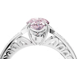 White gold Fancy Pink Oval  Cut Halo Diamond Ring with Channel Set Band and Four-Prong Setting_36