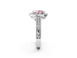 White gold Fancy Pink Oval  Cut Halo Diamond Ring with Pavé Band and Four-Prong Setting_71