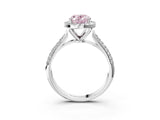 White gold Fancy Pink Oval Cut Halo Diamond Ring with Pavé Band_27