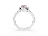 White gold Fancy Pink Oval  Cut Halo Diamond Ring with Pave Band and Four-Prong Setting_27