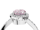 White gold Fancy Pink Oval  Cut Halo Diamond Ring with Pave Band and Four-Prong Setting_28