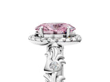White gold Fancy Pink Oval Cut Halo Diamond Solitaire with Filigree Band and Four-Prong Setting_53