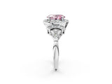 White gold Fancy Pink Oval Cut Halo Diamond Split Shank Engagement Ring with Four-Prong Setting_2