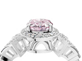 White gold Fancy Pink Oval Cut Halo Diamond Split Shank Engagement Ring with Four-Prong Setting_4