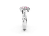 White gold Fancy Pink Oval  Cut Halo Pave Band Four-Prong Ring_74