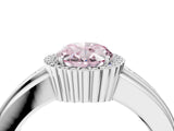 White gold Fancy Pink Oval  Cut Halo Pave Band Four-Prong Ring_76