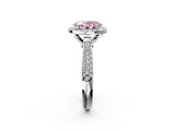 White gold Fancy Pink Oval  Cut Halo Pave Band Four-Prong Setting Ring_39