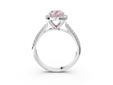 White gold Fancy Pink Oval  Cut Halo Pave Band Four-Prong Setting Ring_41