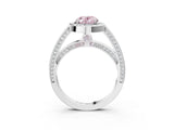 White gold Fancy Pink Oval  Cut Halo Pave Split Shank Prong Setting Ring_36