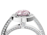 White gold Fancy Pink Oval  Cut Halo Pave Split Shank Prong Setting Ring_37