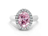 White gold Fancy Pink Oval  Cut Halo Solitaire Engagement Ring with Square Band and Four-Prong Setting_127