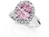 White gold Fancy Pink Oval  Cut Halo Solitaire Engagement Ring with Square Band and Four-Prong Setting_127