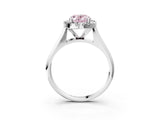 White gold Fancy Pink Oval  Cut Halo Solitaire Engagement Ring with Square Band and Four-Prong Setting_129