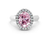 White gold Fancy Pink Oval  Cut Halo Solitaire Engagement Ring with Square Band and Four-Prong Setting_12
