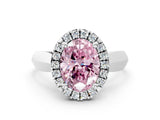 White gold Fancy Pink Oval  Cut Halo Solitaire Engagement Ring with Square Band and Four-Prong Setting_90