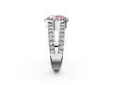 White gold Fancy Pink Oval  Cut Halo Split Shank Diamond Ring with Four-Prong Setting_47
