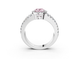 White gold Fancy Pink Oval  Cut Halo Split Shank Diamond Ring with Four-Prong Setting_48