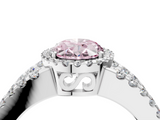 White gold Fancy Pink Oval  Cut Halo Split Shank Diamond Ring with Four-Prong Setting_49