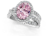 White gold Fancy Pink Oval  Cut Halo Split Shank Prong Setting Ring_13
