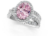 White gold Fancy Pink Oval  Cut Halo Split Shank Prong Setting Ring_16