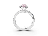 White gold Fancy Pink Oval  Cut Halo Split Shank Prong Setting Ring_42