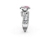 White gold Fancy Pink Oval  Cut Halo Split Shank Prong Setting Ring_62