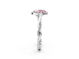 White gold Fancy Pink Oval Cut Halo Twist Band with Four-Prong Setting_74