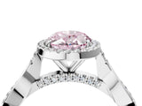 White gold Fancy Pink Oval Cut Halo Twist Band with Four-Prong Setting_76