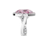 White gold Fancy Pink Oval Cut Halo Twist Band with Four-Prong Setting_77