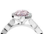 White gold Fancy Pink Oval  Cut Halo Twisted Band Four-Prong Ring_24