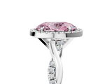 White gold Fancy Pink Oval  Cut Halo Twisted Band Four-Prong Ring_25