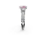 White gold Fancy Pink Oval  Cut Pave Diamond Engagement Ring with Channel Set Band and Four-Prong Setting_22