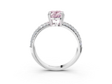 White gold Fancy Pink Oval  Cut Pave Diamond Engagement Ring with Channel Set Band and Four-Prong Setting_23
