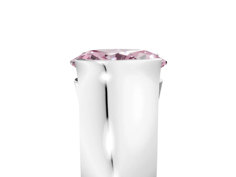 White gold Fancy Pink Oval Cut Solitaire Bezel Set Diamond Ring with Wide Band_17