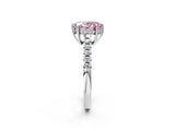 White gold Fancy Pink Oval Cut Solitaire Diamond Engagement Ring with Pavé Band and Six-Prong Setting_14
