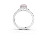 White gold Fancy Pink Oval Cut Solitaire Diamond Engagement Ring with Pavé Band and Six-Prong Setting_15