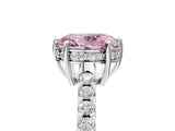 White gold Fancy Pink Oval Cut Solitaire Diamond Engagement Ring with Pavé Band and Six-Prong Setting_17