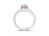 White gold Fancy Pink Oval Cut Solitaire Diamond Engagement Ring with Pavé Band and Six-Prong Setting_27