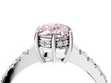White gold Fancy Pink Oval Cut Solitaire Diamond Engagement Ring with Pavé Band and Six-Prong Setting_28