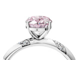 White gold Fancy Pink Oval Cut Solitaire Diamond Engagement Ring with Twisted Pave Band and Four-Prong Setting_23