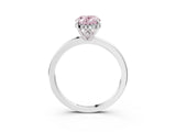 White gold Fancy Pink Oval Cut Solitaire Diamond Ring with Prong Setting and Plain Band_3