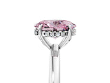 White gold Fancy Pink Oval Cut Solitaire Diamond Ring with Prong Setting and Plain Band_5