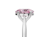 White gold Fancy Pink Oval Cut Solitaire Diamond Ring with Six-Prong Setting and Classic Band_281